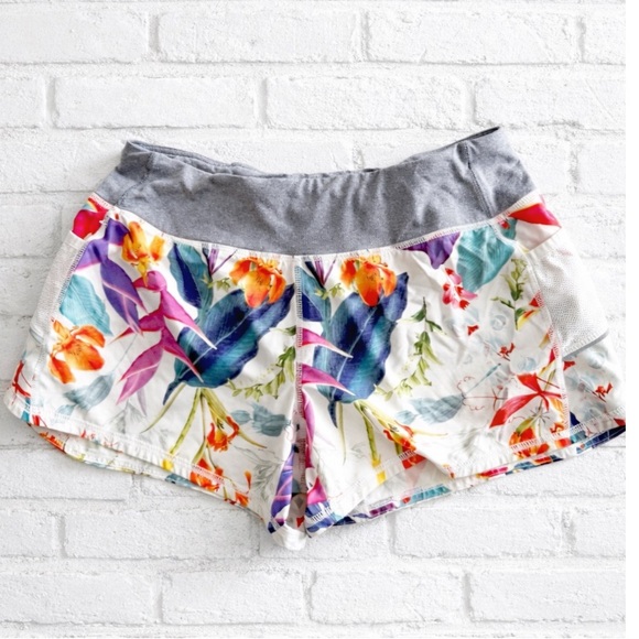 Athleta Pants - Athleta Womens Tropical Lilies Ready Set Go Shorts Active Athletic Large